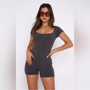 White fox boutique grey playsuit
